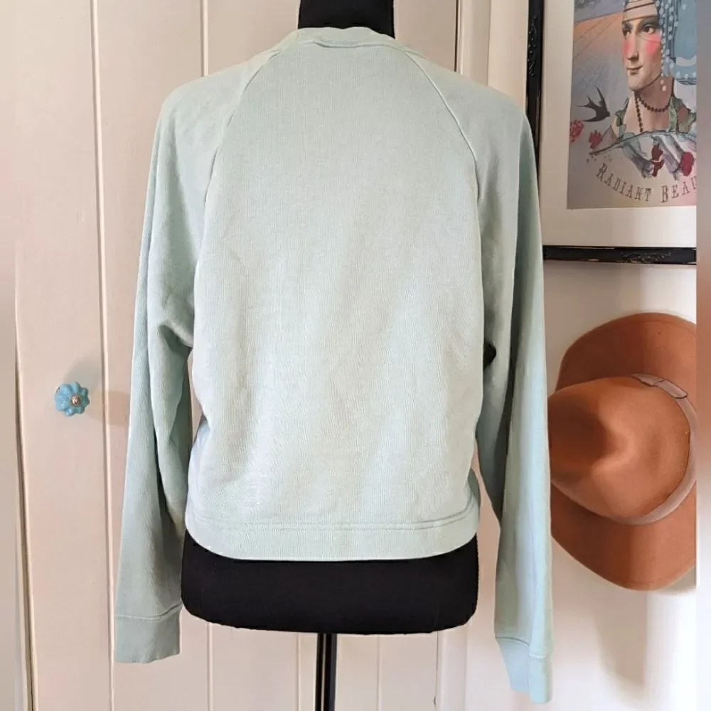 Nike Sportswear Pale Green Laceup Crewneck XS Rebel Punk Coastal Athleisure
